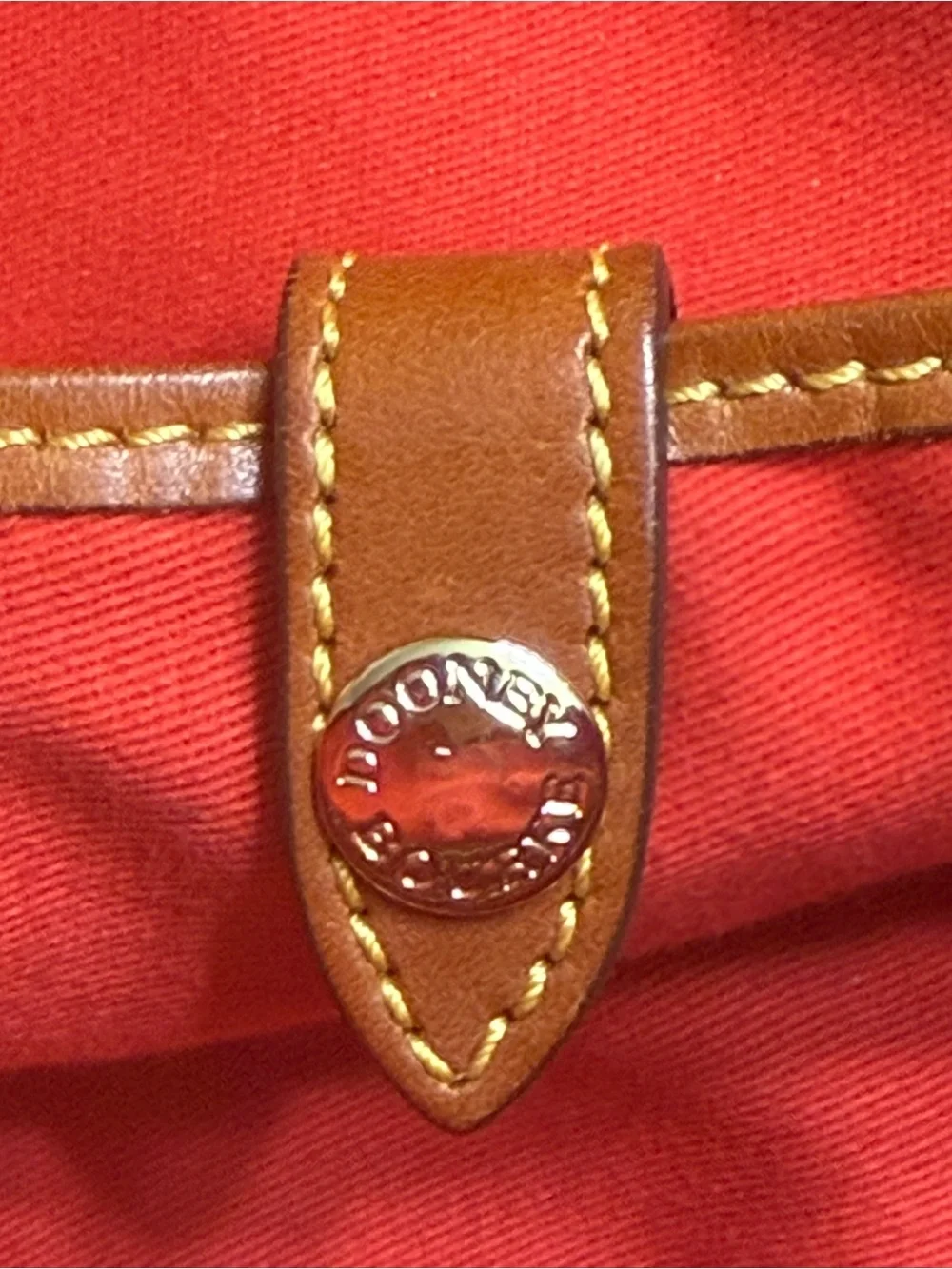 Dooney & Bourke Orange Nylon Shoulder Bag w/Braided Leather Handles w/Dust Bag